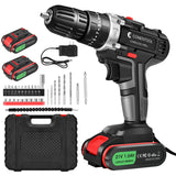 1 x RAW Customer Returns Cordless screwdriver 21V, cordless drill driver with 2 x 1.5Ah batteries, 45Nm Max, 2 gears, 25 3 torque levels, cordless drill with 3 functions, cordless brush, cordless impact drill driver set, 3 8 iron chuck - RRP €49.4