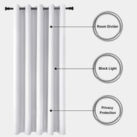 1 x RAW Customer Returns DWCN Room Divider Curtain Opaque White Room Divider Eyelet Curtain 1 Piece Blackout Curtain for Living Room, Bedroom, Patio Door, Office, 213 x 203 cm H x W  - RRP €35.28