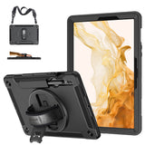 4 x Brand New Case for Samsung Galaxy Tab S8 GROLEOA Military Rugged Shockproof Protective Case for Galaxy Tab S8 2022 S7 2020 11 inch with Pen Holder -Rotating Stand -Hand Strap -Shoulder Strap -Black - RRP €120.96