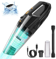 1 x RAW Customer Returns Handheld Vacuum Cleaner Battery, Car Handheld Vacuum Cleaner Cordless with LED Light, Mini Portable Vacuum Cleaner Animal Hair for Home, Pet and Car, 120 W Powerful Handheld Vacuum Cleaner for Wet and Dry - RRP €35.99