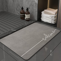 1 x RAW Customer Returns ikuso Super Absorbent Floor Mat, Quick Drying Bath Mat, Washable Non-Slip Bathroom Rug, Rectangle Gray - 50 x 80 cm - RRP €26.16