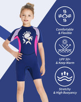 1 x RAW Customer Returns Yueta kids wetsuit short, 2.5 mm neoprene diving suits, warm wetsuit shorts for children girls boys - RRP €41.99