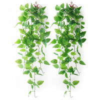 1 x RAW Customer Returns Mocoosy 2 Pack Artificial Hanging Plants with Baskets, Fake Hanging Leaves Artificial Plants Wall Hanging Ivy Green Vine for Home Garden Room Wedding Decorations - 2 Baskets  - RRP €19.99