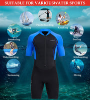 1 x Brand New SEAUR Men s Women s Wetsuit Short UPF 50 Neoprene Suit 1.5 mm Diving Suit Quick-drying Warm for Kayaking Canoeing Kitesurfing Diving Surfing Snorkeling Swimming S - 3XL - XXL - RRP €55.42