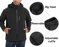 1 x RAW Customer Returns TACVASEN Men s Hiking Transition Jacket Soft Shell Jacket Men s Jacket Outdoor Winter Thermo Jacket L, Black  - RRP €76.36