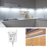 1 x RAW Customer Returns Hensam LED under-unit light kitchen, 6 50CM under-cabinet lighting kitchen, 180 LEDs, dimmable LED strip white, cabinet light, light strip with switch, LED strip DIY, flexible, 12V adapter, 6000K, white, 1500lum - RRP €20.16