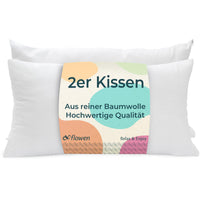 1 x RAW Customer Returns Pillow 50x80 Set of 2 for the Bed Cushions for Sleeping and Decorative Antiallergic Anti-Mite and Refreshing Rectangular White Pillowcase in Cotton and Polyester. Removable and Washable - RRP €27.13