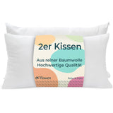 1 x RAW Customer Returns Pillow for bed 40x80 cm pillow set of 2 inner pillows hypoallergenic anti-mite soft pillow filling with pillowcase cotton and polyester. Removable and washable sleeping pillow for home hotel - RRP €23.92