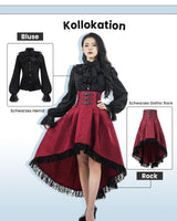 1 x Brand New FCCAM Steampunk Women s Skirt Red Skirt Women s Knee-Length Gothic Skirt Goth Skirt Festival Skirt Pirate Skirt XXL 3XL - RRP €30.23