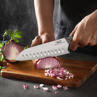 13 x Brand New Aroma House Santoku Knife 7 Inch Kitchen Knife German Ultra-Sharp Asian Stainless Steel Knife with Ergonomic Handle and Gift Box The best choice for kitchen and restaurant - RRP €265.2