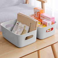 1 x RAW Customer Returns LYLIDIA 10 pieces storage box plastic storage basket with handles kitchen cabinet organizer box baskets storage plastic box for bathroom shelf plastic box gray  - RRP €27.16