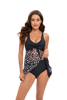 1 x RAW Customer Returns ZETIY Tankini Women, Two-Piece Swimsuit with Swim Trunks, Tummy Control Swimwear Set Summer Elegant Swimsuits, Tankini Top with Swim Shorts Bikini Sporty - Black with Polka Dots - XL - RRP €18.54