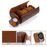 1 x RAW Customer Returns Asvert 3 Slots Cylindrical Watch Box Watch Roll 3 Watches Travel Case Transport Box Watch Case Watch Travel Case Leather Roll Box Watch Storage Watch Bag Leather Men Women Brown Upgrade Version - RRP €29.99