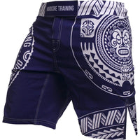 1 x RAW Customer Returns Hardcore Training Fight Shorts Ta Moko Blue Men s Combat Shorts Martial Arts MMA BJJ Boxing Muay Thai Grappling Fitness No Gi - RRP €39.95