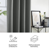 1 x RAW Customer Returns Deconovo Blackout Curtains 2 Pieces Living Room Curtains Thermal Insulating Cold and Heat Curtains 140x245cm for Bedroom with Eyelets Light Gray - RRP €34.25