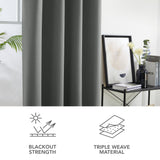 1 x RAW Customer Returns Deconovo Blackout Curtain Cold Protection Curtains Bedroom Cold Protection Curtain Opaque, 200 x 140 cm Height x Width , Light Grey, Set of 2 - RRP €36.01