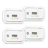 1 x RAW Customer Returns Carbon monoxide detector with LCD display, 10-year CO detector with replaceable 3-year battery, portable CO alarm detector with peak value memory for RV ship room, EN50291 certified, pack of 4 - RRP €77.99