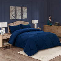 1 x RAW Customer Returns TOPLUXE Duvet 200x200, 300gsm Microfiber Quilt, 4 Seasons Duvet 200x200cm, Dark Blue  - RRP €46.13