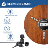 1 x RAW Customer Returns KLIM Discman - Portable CD Player with built-in battery - NEW - including KLIM Fusion headphones Compact mini portable CD player, compatible with CD-R, CD-RW and MP3 - Discman CD Player - Wood - RRP €52.97