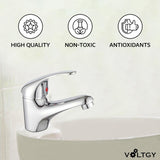 1 x RAW Customer Returns VOLTGY - Chrome-plated single-lever basin mixer with standard 3 8 hose for Spain. Elegance and Functionality. - RRP €26.45