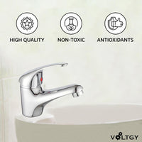 1 x RAW Customer Returns VOLTGY- Chrome Basin Faucet. The Set Includes a Wall Hook. Single Handle Basin Faucet. - RRP €21.8