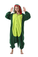 1 x RAW Customer Returns AKAAYUKO Women Men Carnival Costume Pajamas Christmas Animals Onesie Halloween Jumpsuit Pajamas Fancy Dress Jumpsuit Night Dinosaur Green - RRP €27.9