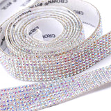 14 x Brand New Qiwenr Self-Adhesive Crystal Rhinestone Diamond DIY Decoration Sticker Rhinestone Ribbon with 2 mm Rhinestones for Crafts Car Phone Christmas Decoration AB Color, 8 Drill Rows 1.7 cm Width  - RRP €124.18