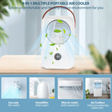 1 x RAW Customer Returns 4000mAh mobile air conditioner without exhaust hose, 4 IN 1 mobile air conditioner mini air conditioner with aromatherapy portable fan air cooler with water cooling spray function, air cooler for rooms - RRP €39.47