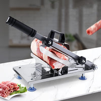 1 x RAW Customer Returns Manual Frozen Meat Slicer Manual Meat Slicer Meat Slicer Stainless Steel Cutting Machine 0.3mm-8mm Adjustable Thickness Meat Slicer for Herbs Ginseng Nougat Bacon - RRP €39.99