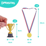 1 x RAW Customer Returns THE TWIDDLERS Pack of 12 sports festival gold medals 12 trophies trophies for children s birthdays, school games celebrations - party bags prizes - RRP €15.99