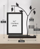 1 x RAW Customer Returns Afuly Picture Frame 13x18 Wooden Double Glass Black Modern Photo Frame with Vase and Metal Tree for 2 Photos Family Friend Birthday Festival Gifts for Mom Grandma - RRP €25.2