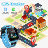 1 x RAW Customer Returns clleylise Kids Smartwatch, Smartwatch Children with GPS and Phone Voice Chat, SOS IP68 Waterproof Game Camera Alarm Clock Touch Screen, Smart Watch for Boys Girls 4-16 Years Student Blue  - RRP €28.27