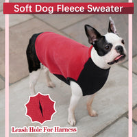 1 x Brand New Kuoser Dog Sweater, Warm Fleece Dog Coat for Small Dogs, Red, XL - RRP €18.0