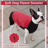 1 x Brand New Kuoser Dog Sweater, Warm Fleece Dog Coat for Small Dogs, Red, XL - RRP €18.0