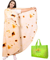 1 x RAW Customer Returns Tortilla Blanket Burrito Blanket 200cm Double-Sided, Giant Round Novelty Taco Blanket Soft Warm Flannel Cuddly Blankets Realistic Food Pattern Creative Gifts for Kids Family - RRP €28.99