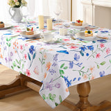 1 x RAW Customer Returns Alishomtll Flowers Tablecloth, Spring Summer Garden Foliage Table Cloth, Outdoor Waterproof Washable Tablecloths, Kitchen Living Room Polyester Table Linen, Picnic Party Decoration, 140x240cm - RRP €22.99