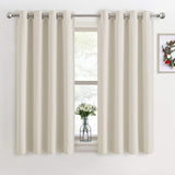 1 x RAW Customer Returns PONY DANCE Curtain Opaque Short Window Curtain Opaque Set of 2 Blackout Curtains with Eyelets Thermal Curtain Heat-Insulating, H 137 x W 117 cm, Light Beige - RRP €25.67