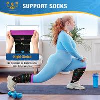 1 x RAW Customer Returns NEWIROVE 4 pairs of compression stockings for women, thick calves, thrombosis stockings for women, flight XXl, Minasamed compression stockings for men and women, plus size support stockings for fitness, travel, work - RRP €21.02