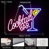 1 x RAW Customer Returns Horseneon Cocktails Bar Neon Sign, Led Neon Bar Sign Cocktail Neon Sign for Wall, Blue Pink Neon Light for Pub Home Beer Bar Club Man Cave Restaurant Shop Sign Cocktails Decor - RRP €45.6