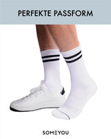 1 x RAW Customer Returns SOMEYOU 4 pairs of retro tennis socks made of organic cotton, sports socks with red and blue stripes, breathable, for men and women, size 38-42 - RRP €30.2