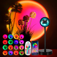 1 x RAW Customer Returns ZTWLEED Sunset Lamp, LED Sunset Lamp with Smart App Control, 360 Rotation Sunset Projector Light for Photography, Party, Home, Decoration, Sun - RRP €26.99