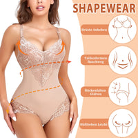 1 x RAW Customer Returns YARRCO Body Shaper Women s Tummy Control Shapewear Lace Shaping Bodysuits Figure-shaping Underwear Corset Body Shaper Briefs Beige, XL  - RRP €33.26