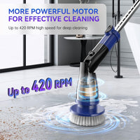 1 x RAW Customer Returns Electric cleaning brush, electric spin scrubber cordless with 6 interchangeable drill brush heads and adjustable telescopic rods, electric cleaning brush for bathroom tiles floor - RRP €69.98