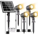 1 x RAW Customer Returns CLY Outdoor LED Solar Spotlights, Warm White 2700K Solar Garden Spotlight 2 Dynamic Modes Solar Garden Lights 3 Brightness 5000mAh Memory Outdoor LED Solar Light Waterproof IP66 - RRP €39.99