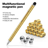 1 x RAW Customer Returns OSDUE Magnetic Ballpoint Pen, Black Ballpoint Pen, Funny Multifunctional Magnetic Pen, Stress Relief Retractable Ballpoint Pen for Young Men Women, Valentine s Day Gold  - RRP €13.7