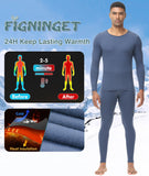 1 x Brand New Figninget thermal shirt men long-sleeved thermal underpants men men s thermal underwear thermal undershirt men long-sleeved thermal underwear men winter dark grey 2XL - RRP €27.6