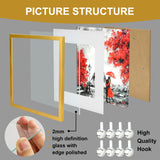 3 x Brand New BEYAHELA picture frame 20x20 cm gold set of 4, wooden picture frame, with passepartout 12x12cm picture frame, HD glass MDF wooden frame, poster frame, for hanging standing, for photos, posters, puzzles - RRP €73.5