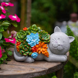 1 x RAW Customer Returns Yeomoo Solar Cat Decoration Figure Garden Decoration for Outdoors - with Succulent Solar LED Solar Lights Funny Cat Gift for Cat Lovers Women Birthday Gift Garden Balcony Room Decoration - RRP €34.28