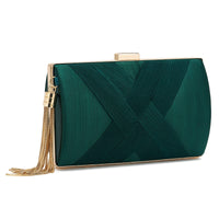 1 x RAW Customer Returns ZOUIQSS Women s Clutch Evening Bag Fringes Elegant Chain Bag Clutch Bag Wedding Prom Party Handbag Crossbody Shoulder Bag Small Shoulder Bag Green  - RRP €24.58