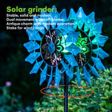 1 x RAW Customer Returns Solar Windmill New Azure 75in Solar Powered Glass Globe Kinetic Dual Alignment Multicolor LED Lighting Patio, Lawn, Garden Garden Wind Chime - RRP €53.99